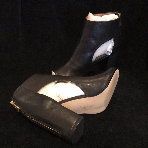 NEW Report Signature sexy Bryanna leather Black Peep Toe Booties boot heels - Picture 10 of 13